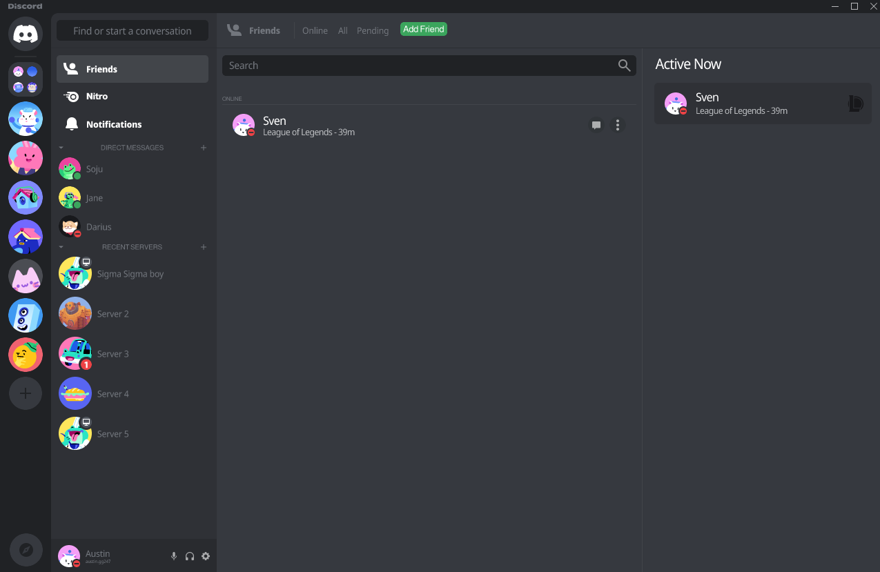 Discord Redesign High-Fidelity UI Interface Preview in Figma
